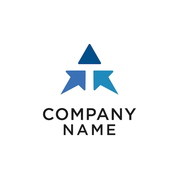 Logotipo elegante letra A como forma negativa en forma de triángulo