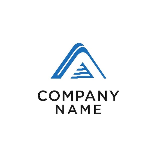 Logotipo elegante letra A como forma negativa en forma de triángulo