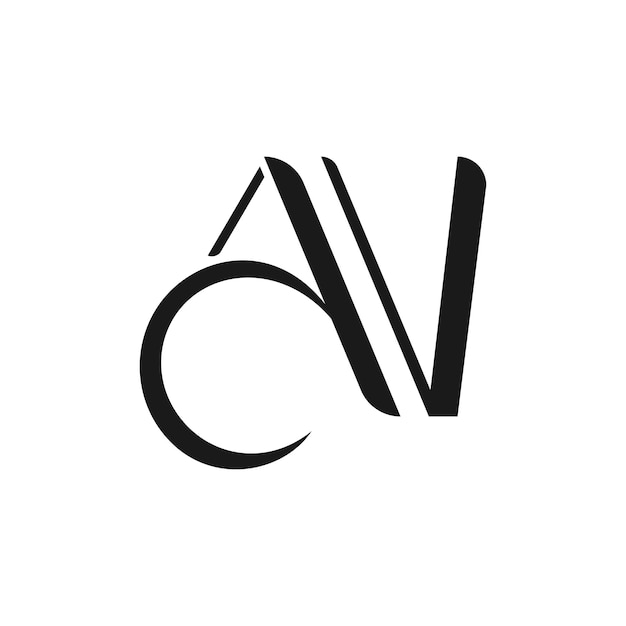 Vector logotipo elegante con letras acv