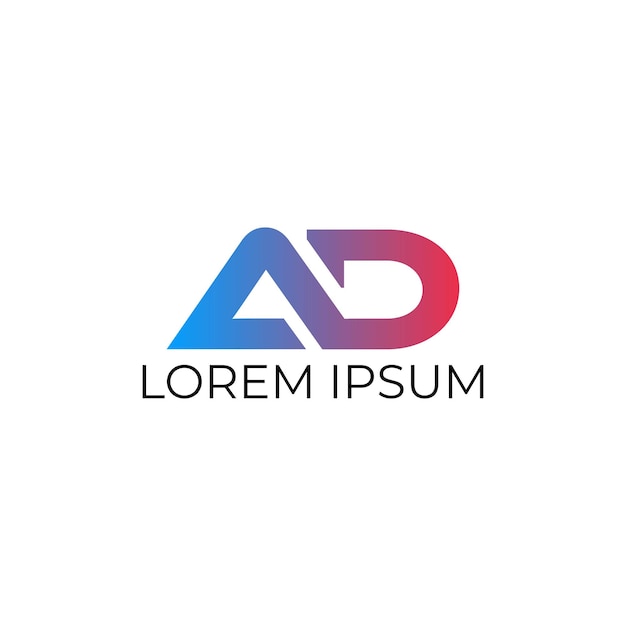 Logotipo elegante con letras AD