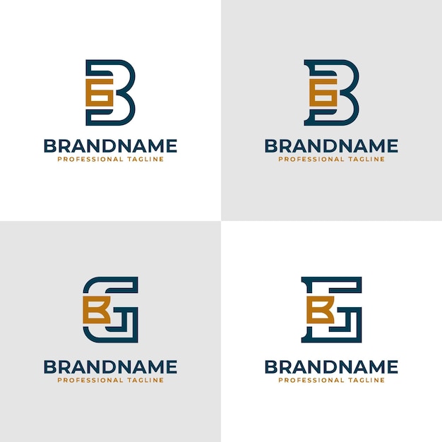 Logotipo elegante con las letras BG y GB Monograma adecuado para negocios con las iniciales BG o GB