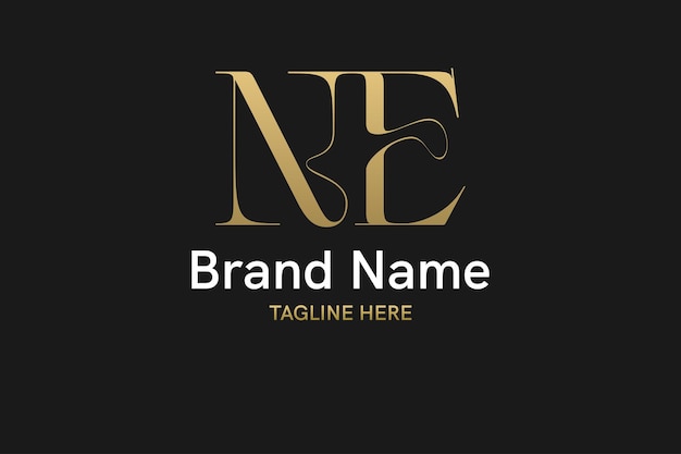 Logotipo elegante moderno creativo con letra NE