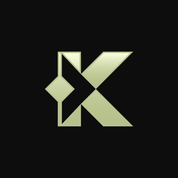 logotipo elegante y moderno de la dirección de la flecha de la letra K