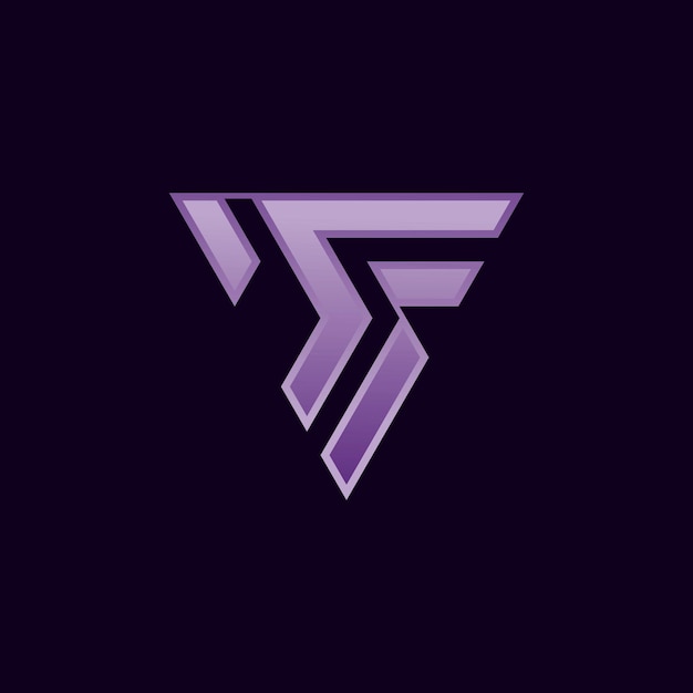 logotipo elegante y moderno del triángulo de la letra F