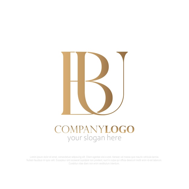 Logotipo elegante de Monogram BU