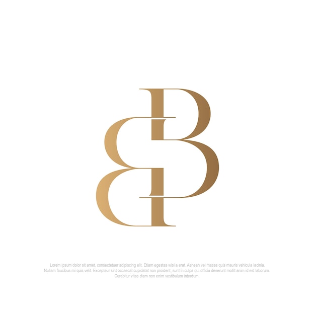 Logotipo elegante del monograma BB