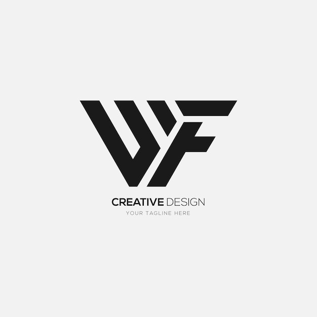 Logotipo elegante del monograma creativo Wf o Fw