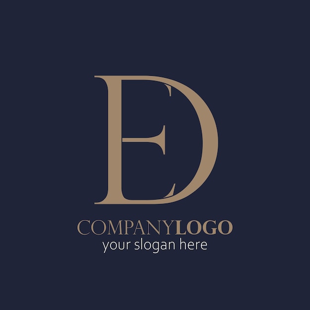 Logotipo elegante del monograma ed