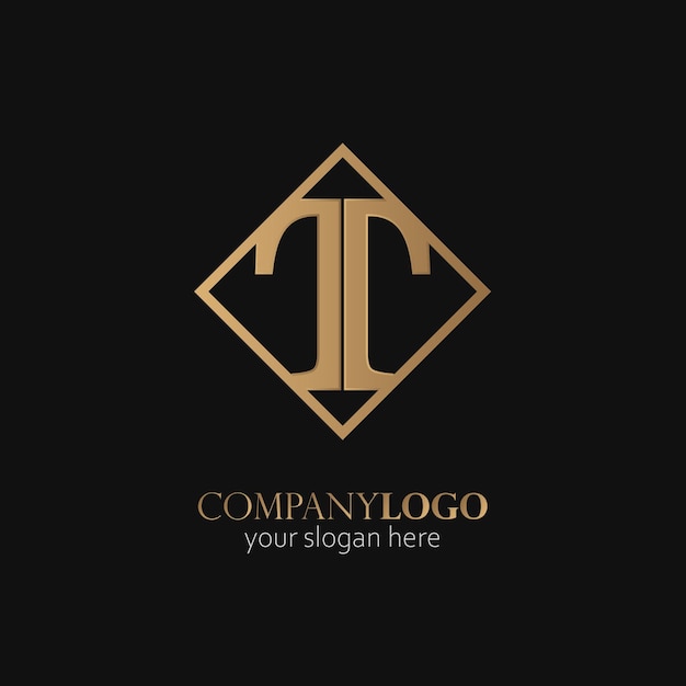 Logotipo elegante del monograma de la letra T