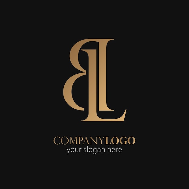 Logotipo elegante del monograma de letras BL