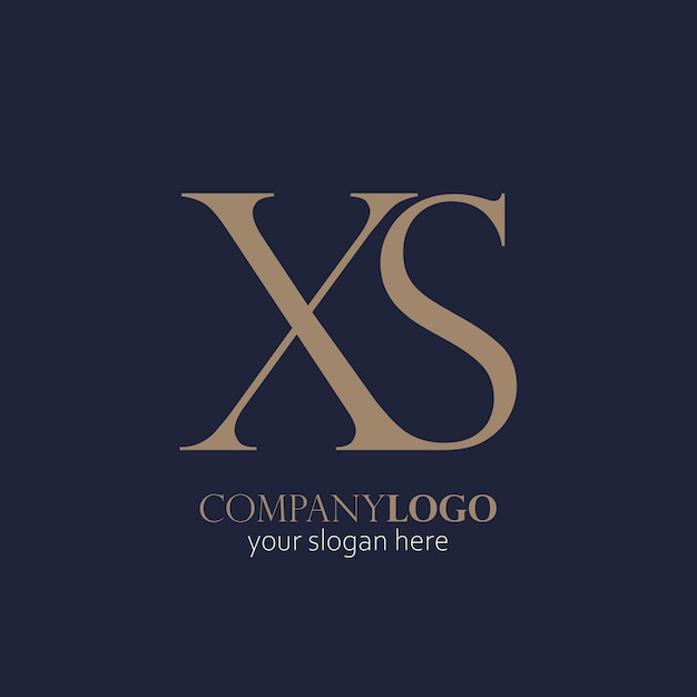 Logotipo elegante del monograma de letras XS