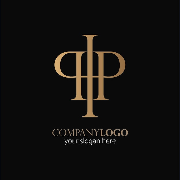 Logotipo elegante monograma PP