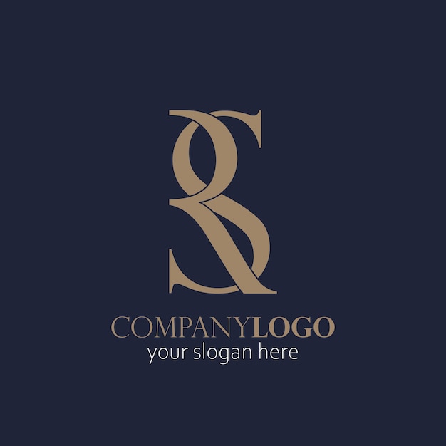 Logotipo elegante del monograma RS