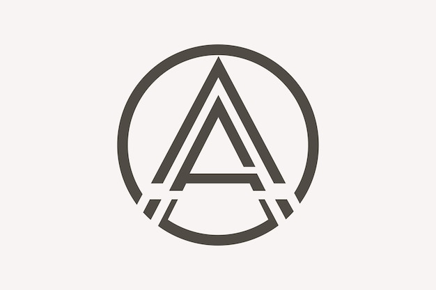 Un logotipo elegante y profesional que utiliza un monograma estilo "A" para una firma de arquitectura o diseño