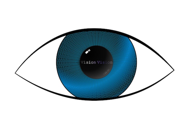 Logotipo elegante de pupila humana de ojo azul realista