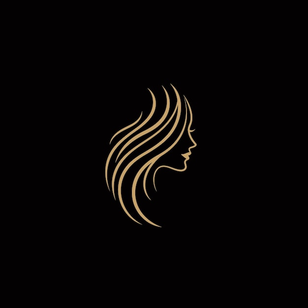El logotipo de un elegante salón de peluquería para mujeres