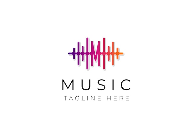 Logotipo de elemento de música de pulso Diseño de logotipo de música Vector de logotipo de registro de grabación de cantante