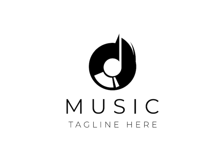 Vector logotipo de elemento de música de pulso diseño de logotipo de música vector de logotipo de registro de grabación de cantante