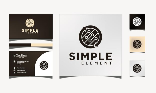 Logotipo de elemento simple con un círculo y una flecha