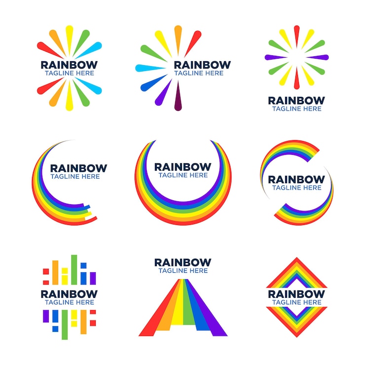 Vector el logotipo de los elementos del arco iris