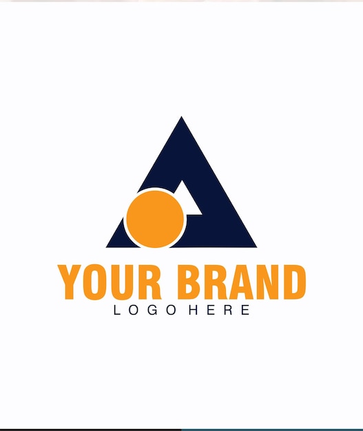 Logotipo con elementos triangulares y circulares