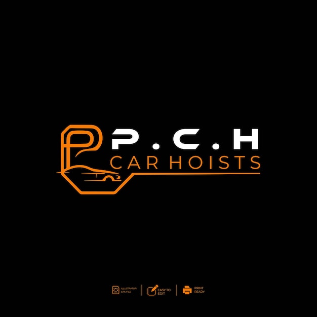 El logotipo de los elevadores de automóviles PCH