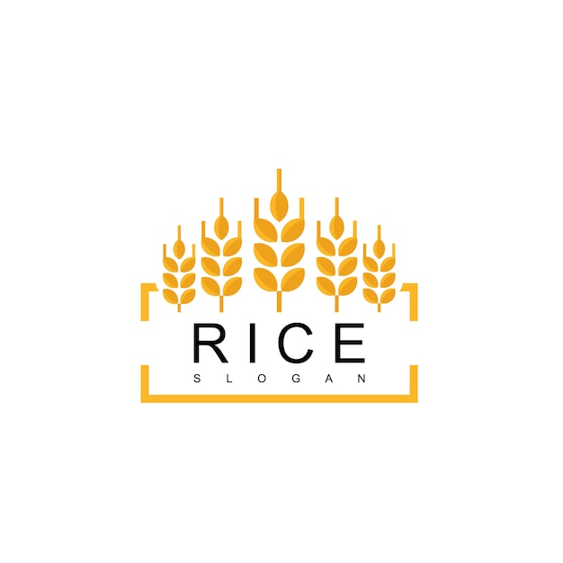 Logotipo de emblema de arroz