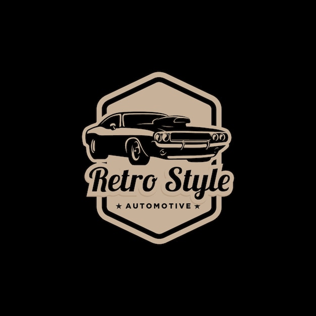 logotipo de emblema automotriz de estilo retro