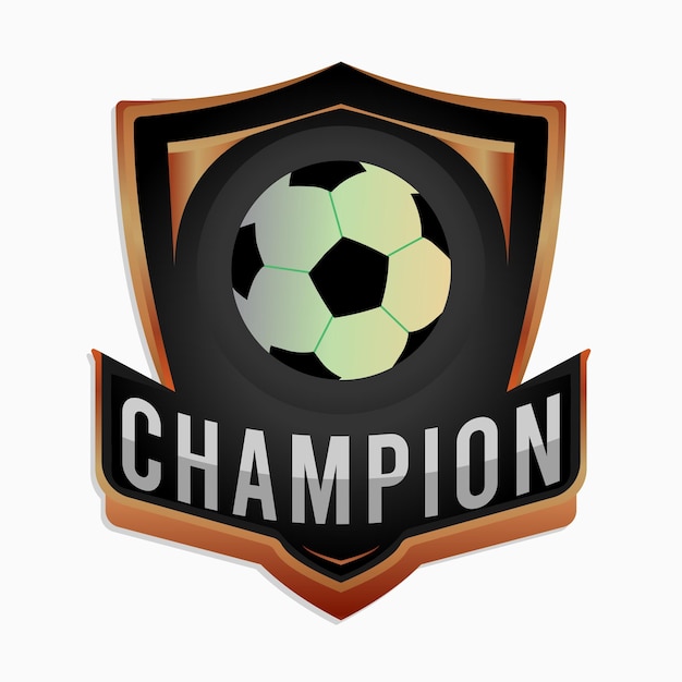 Vector logotipo del emblema del campeón de fútbol vectorial