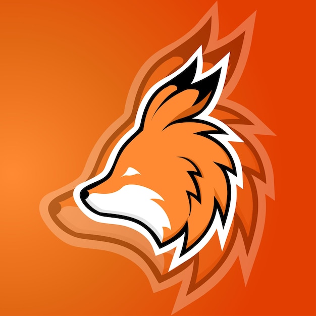 Logotipo del emblema de Fox Plantilla de logotipo de juegos de deportes Adecuado para clubes de deportes electrónicos o comunidades que pueden representarse con este logotipo