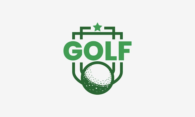 Logotipo de emblema de golf con estilo simple