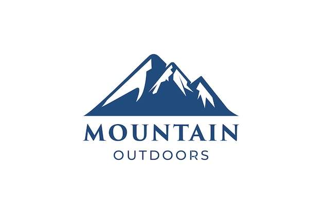 Vector logotipo de emblema hexagonal al aire libre de montaña de aventura para el logotipo de la industria relacionada con el exterior