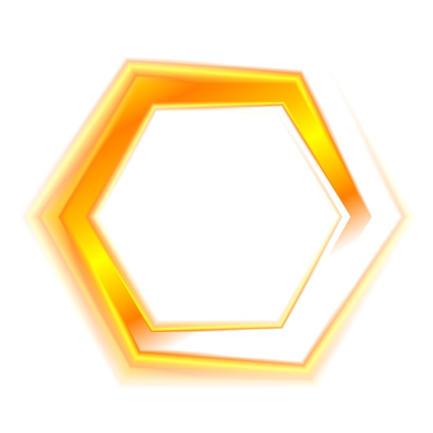 Logotipo de emblema hexagonal naranja para diseño web