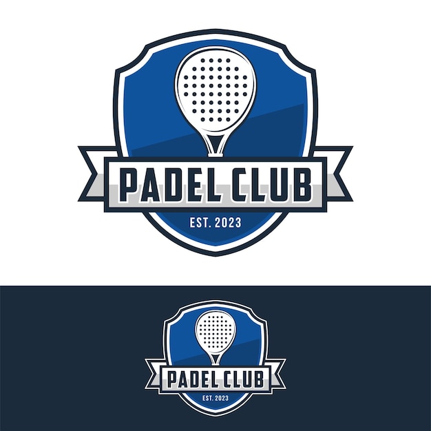 Vector logotipo del emblema de la insignia de pádel ilustración de vector de etiqueta deportiva para un club de pádel