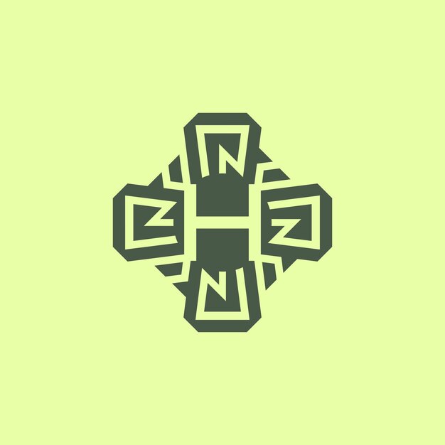 Logotipo de emblema de patrón de circuito de tecnología moderna de letra inicial H