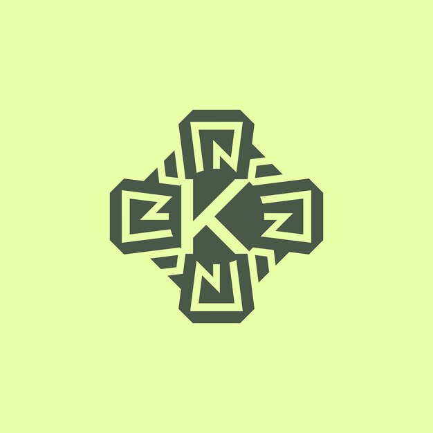 Logotipo de emblema de patrón de circuito de tecnología moderna de letra inicial K