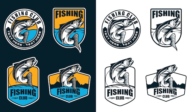 Logotipo del emblema de pesca