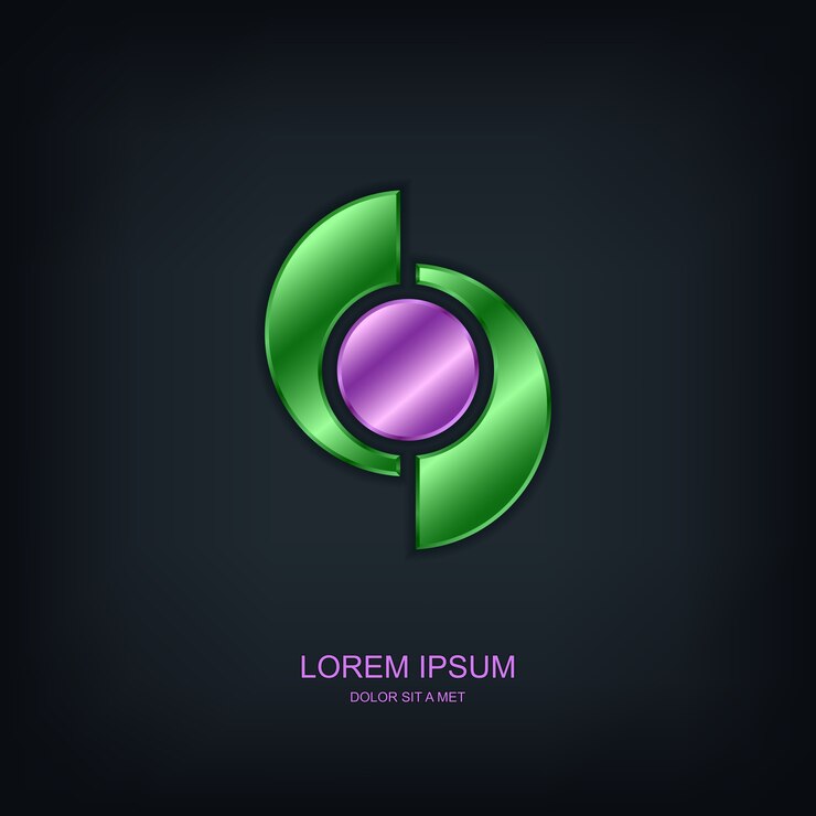 Vector logotipo de emblema de plantilla abstracta de negocios, idea universal de tecnología empresarial