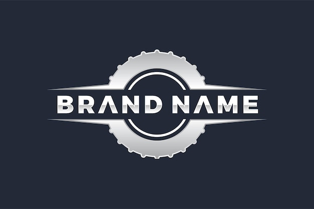 logotipo de emblema de rueda simple