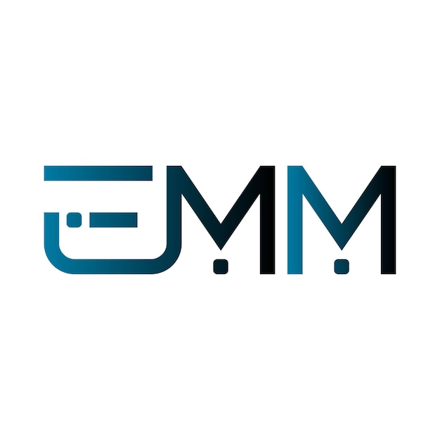 El logotipo de EMM es una tipografía abstracta, un diseño vectorial moderno y minimalista.