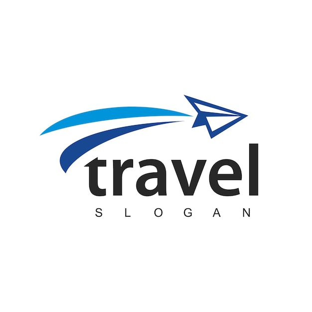 Vector logotipo de empresa de agencias de viajes, transporte, logística, entrega, diseño de logotipo, papel, ilustración de aerolínea