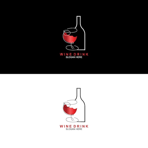 Vector logotipo para una empresa de bebidas de vino llamada bebida de vino