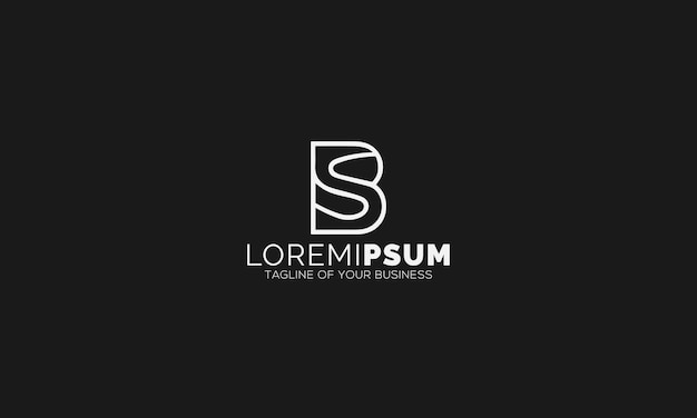 logotipo de la empresa BS de la letra abstracta para el vector comercial del color negro