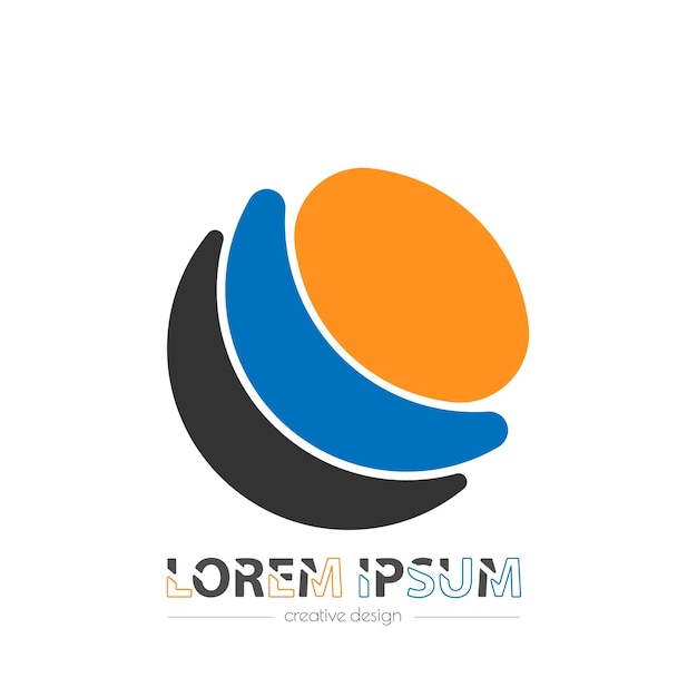 Logotipo de la empresa Círculo compuesto Plantilla para una pegatina de marca Identificación comercial para un encabezado de tarjeta de visita Preparación de la identidad corporativa
