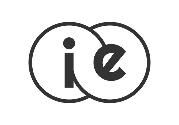 El logotipo de la empresa comercial con contornos redondos y letras es una plantilla de dos círculos fusionados para el logotipo de identidad de marca.