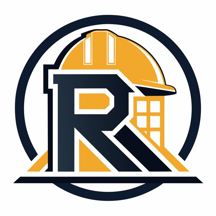Vector el logotipo de una empresa de construcción con las iniciales r y cap en un diseño audaz y profesional el papel de la inteligencia artificial en la construcción