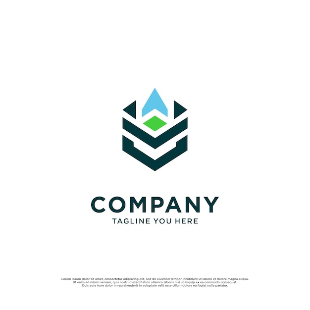 Logotipo de una empresa de construcción que mantiene el equilibrio del medio ambiente natural