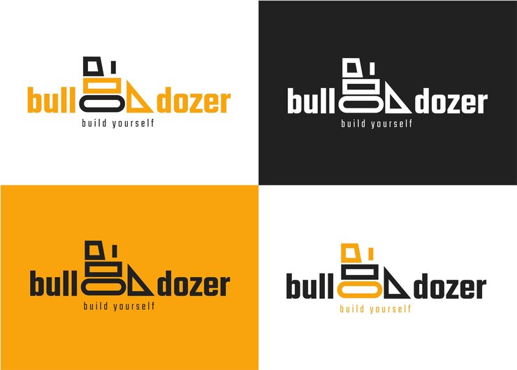 Vector logotipo para una empresa constructora bulldozer