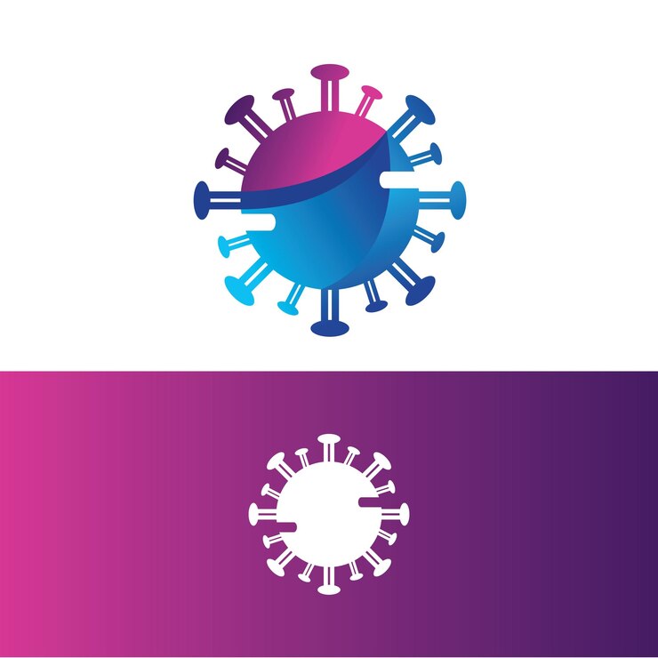 Vector logotipo para una empresa de coronavirus que es un coronavirus.