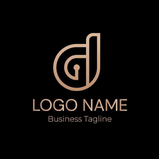 Logotipo de la empresa D Marca comercial de oro